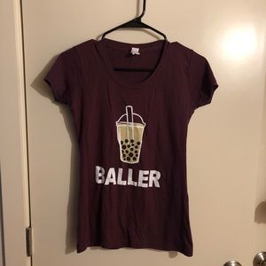 Baller (bubble tea, boba) tee